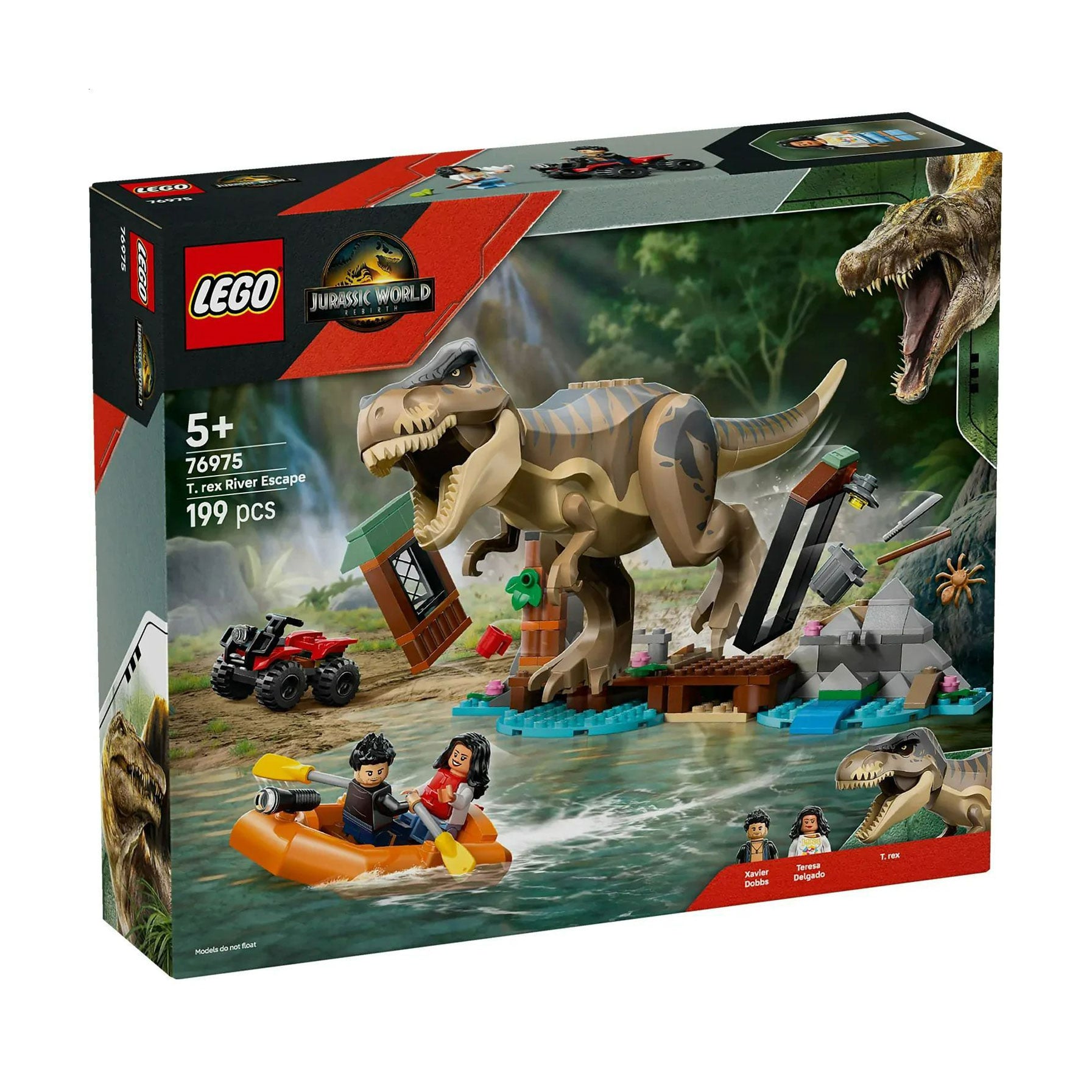 Конструктор LEGO Jurassic World Втеча річкою від тиранозавра, 199 деталей, від 5 років (76975)